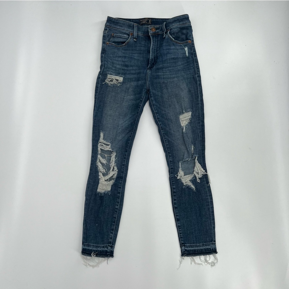 Abercrombie & Fitch Simone High Rise Release Hem Jeans Size 25 Short Women’s